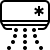 Icon in png format file of an air-conditioner in black colour line and transparent background.