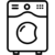 Icon in png format file of a dryer in black colour line and transparent background.